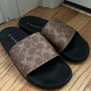 Coach Signature Brown and Black Slide Sandals
Hardly worn